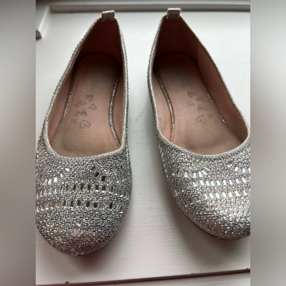 Silver Embellished Shimmer Ballet Flat